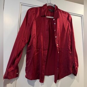 Banana Republic washable silk shirt in burgundy